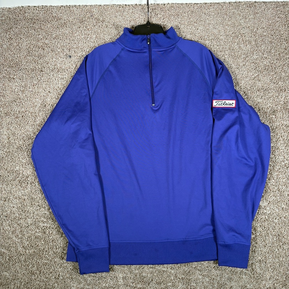 FootJoy Titleist Mens Quarter Zip Golf Pullover Royal Blue Size Medium FJ Logo